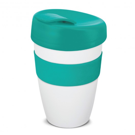 Double Wall Lyon Cups white teal